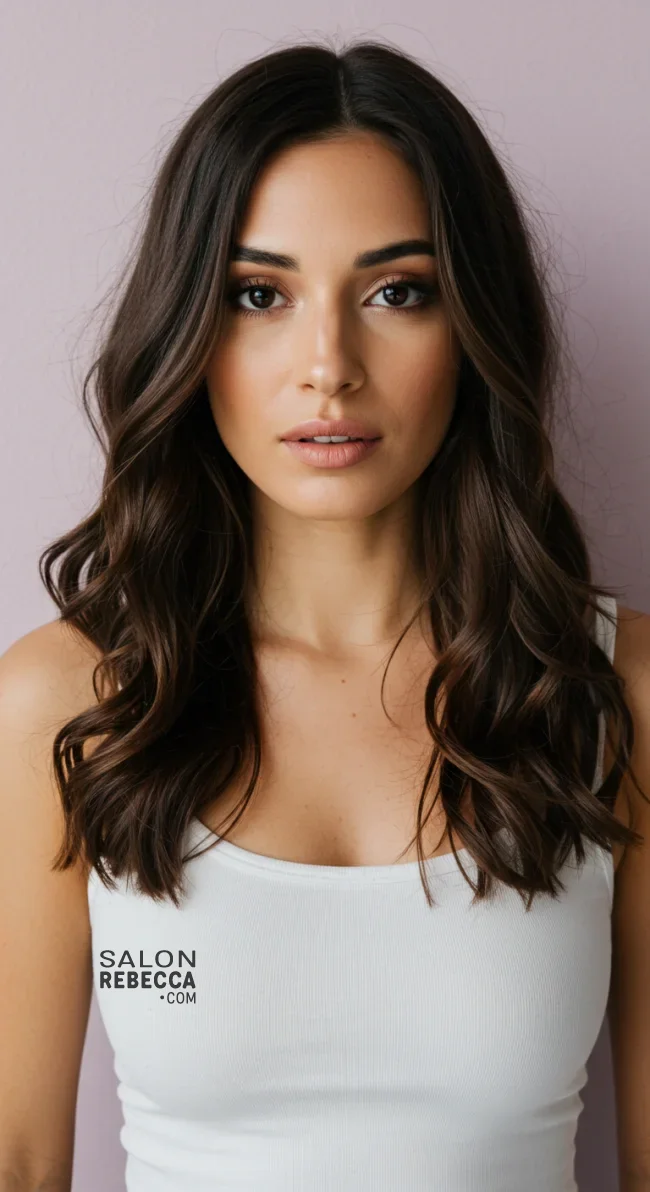1. Long Layered Waves | Flattering Hairstyles For Round Faces: Unlock Your Best Look!