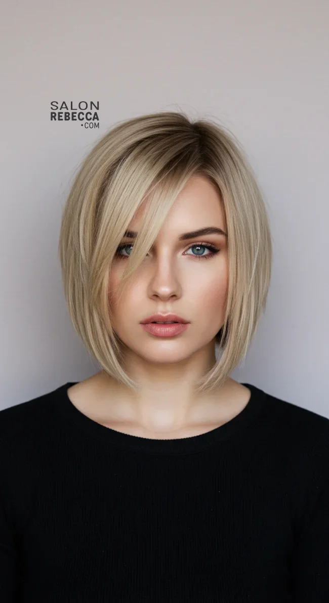 2. Side-Parted Bob | Flattering Hairstyles For Round Faces: Unlock Your Best Look!