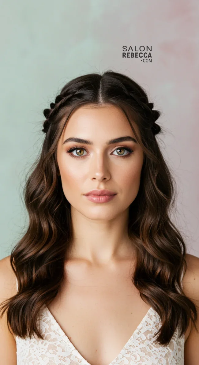 11. Twisted Halo Braid | How To: Hairstyles For Wedding Guests: 15 Most Beautiful Variants With Step-By-Step Guide