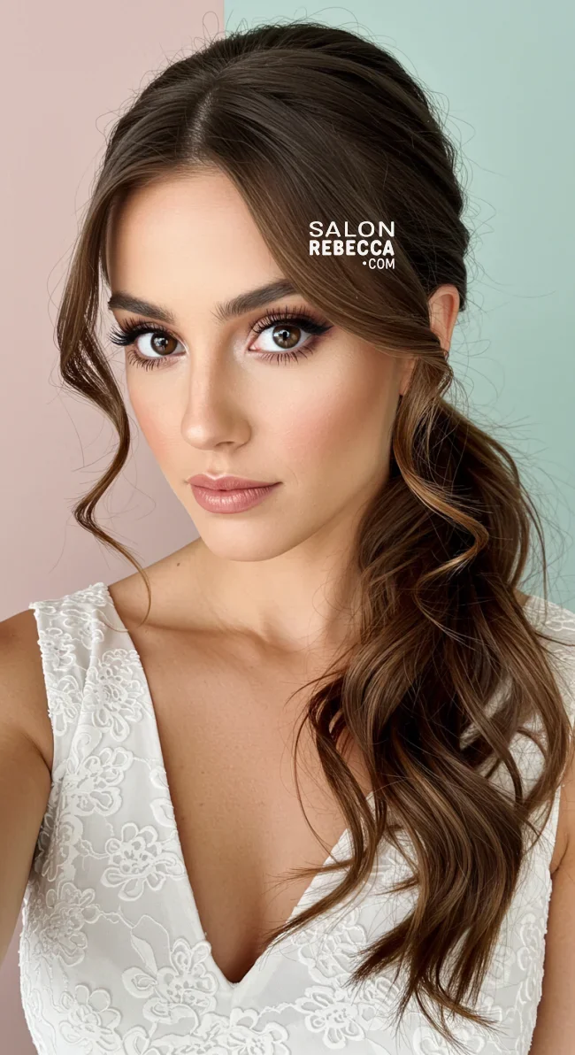 9. Loose Low Ponytail with Curls | How To: Hairstyles For Wedding Guests: 15 Most Beautiful Variants With Step-By-Step Guide