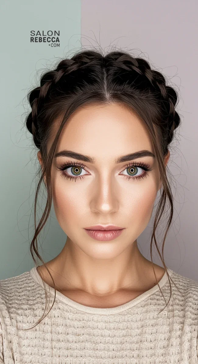 3. Braided Crown Updo | How To: Hairstyles For Wedding Guests: 15 Most Beautiful Variants With Step-By-Step Guide
