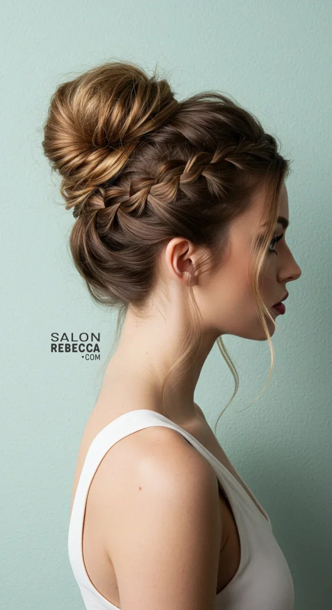 5. Braided Messy Bun | Perfect Messy Bun Ideas In A Short Time - Hairstyle Trick