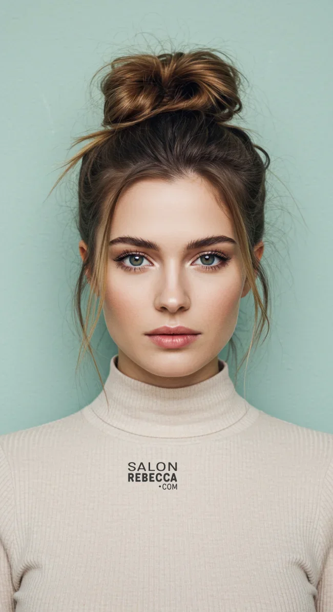 9. Messy Bun with Face-Framing Strands | Perfect Messy Bun Ideas In A Short Time - Hairstyle Trick