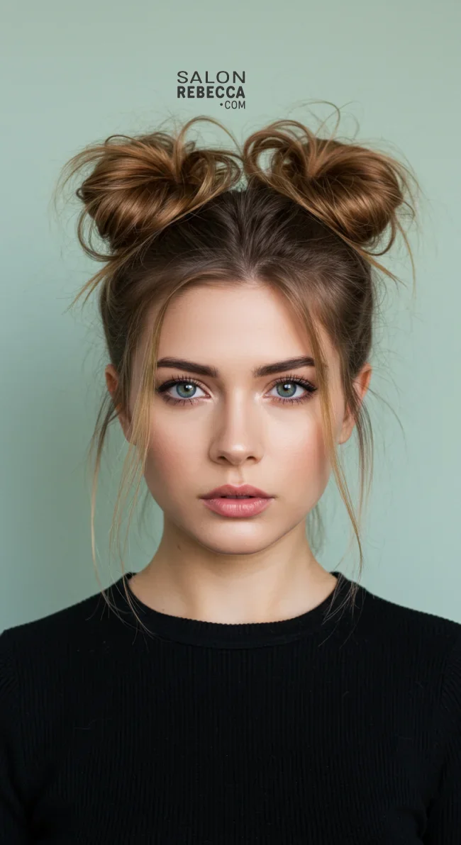 7. Messy Space Buns | Perfect Messy Bun Ideas In A Short Time - Hairstyle Trick