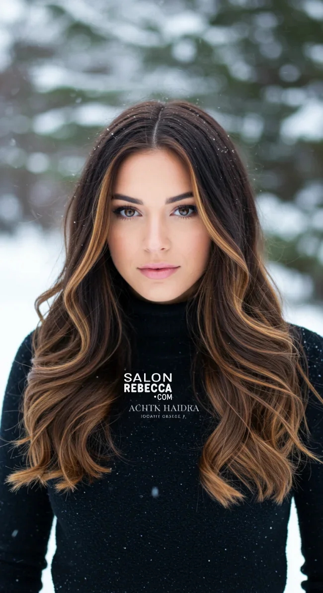12. Espresso and Caramel Blend | 15 Ways To Rock Winter Highlights For Brown Hair