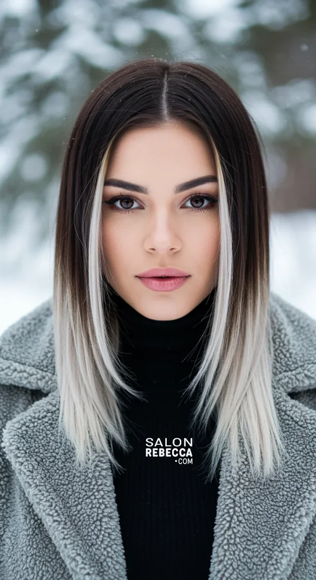 8. Icy Blonde Tips | 15 Ways To Rock Winter Highlights For Brown Hair