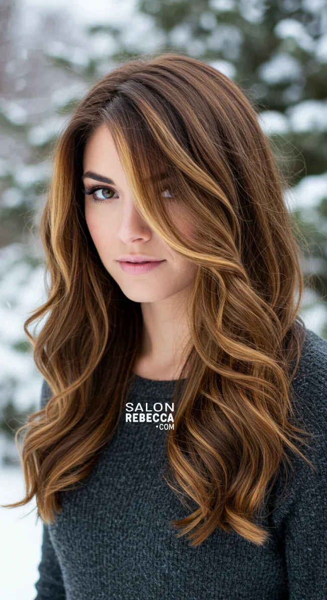 7. Cinnamon Swirl Highlights | 15 Ways To Rock Winter Highlights For Brown Hair