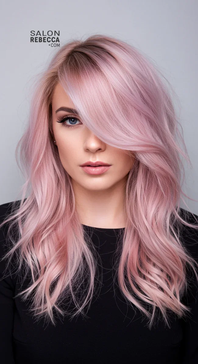 3. Layered Shag with Ash Blonde and Pastel Pink | Short Haircuts: 2025’S Trendy Two-Tone Styles