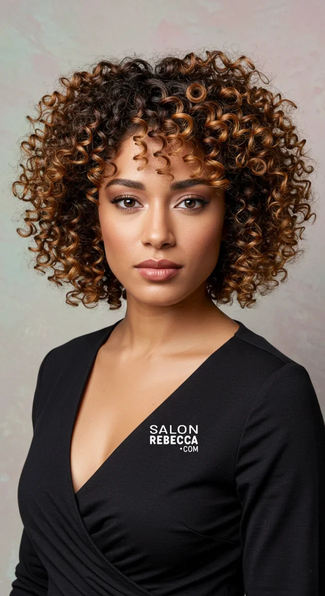 6. Curly Crop with Honey Blonde and Chocolate Brown | Short Haircuts: 2025’S Trendy Two-Tone Styles