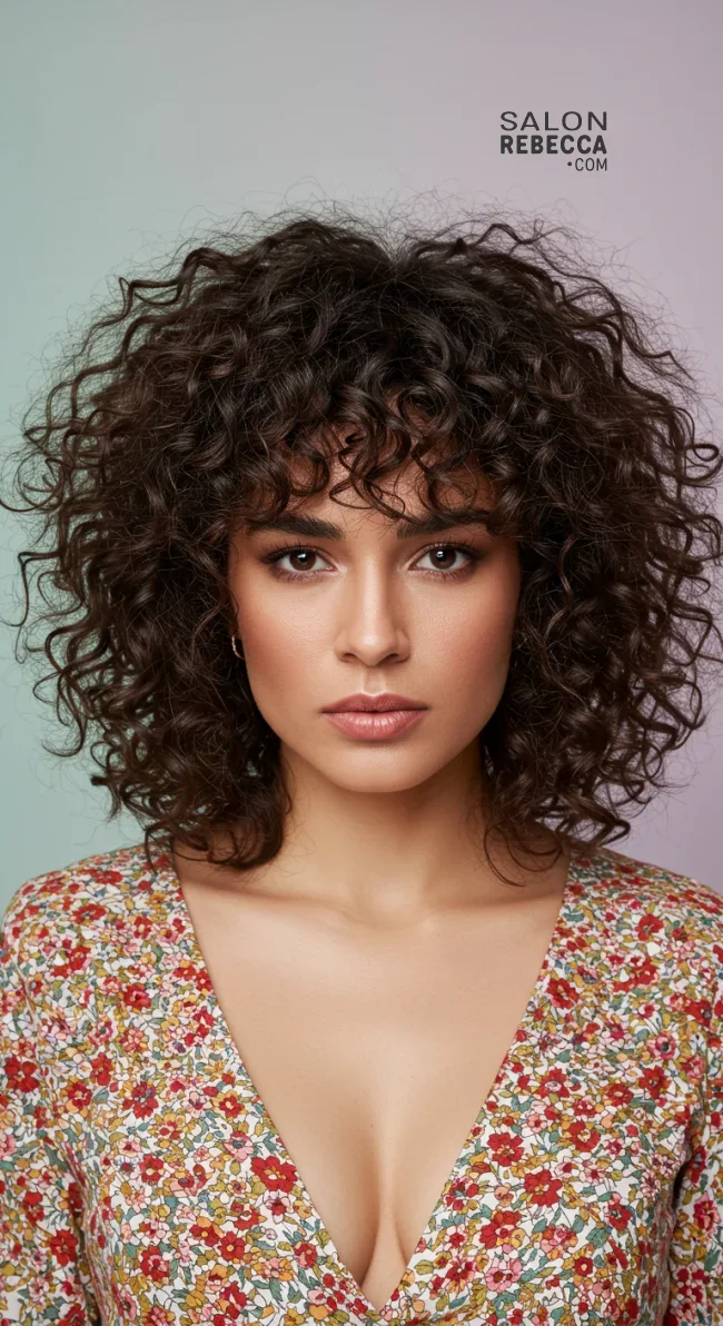 4. Curly Shag Bangs for Naturally Curly Hair | How To Style Bangs For Different Hair Textures: 10 Stunning Looks
