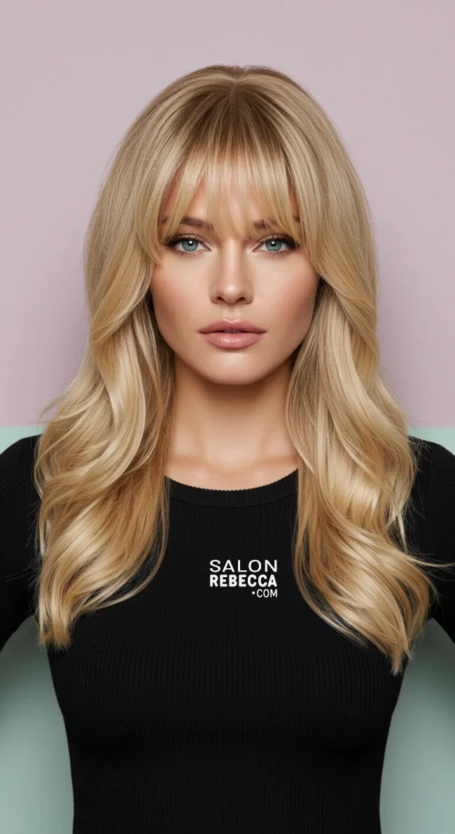 9. Side-Swept Bangs for Long, Flowing Hair | How To Style Bangs For Different Hair Textures: 10 Stunning Looks