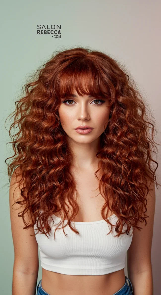 10. Face-Framing Curly Bangs for Loose Curls | How To Style Bangs For Different Hair Textures: 10 Stunning Looks