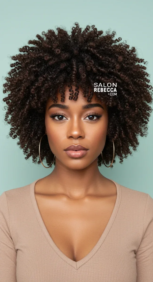 7. Coily Afro Bangs for Kinky Hair | How To Style Bangs For Different Hair Textures: 10 Stunning Looks