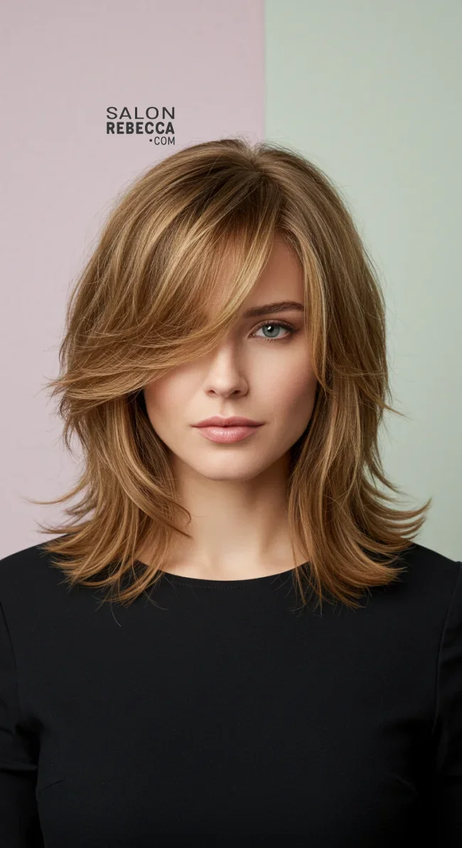 5. Feathered Side Bangs for Medium-Length Hair | How To Style Bangs For Different Hair Textures: 10 Stunning Looks