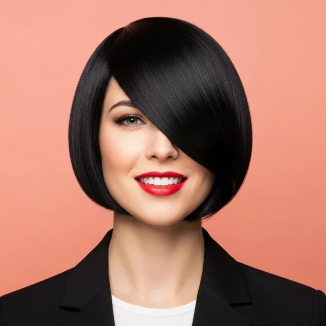 5. Blunt Bob with a Deep Side Part | 10 Inspiring Bob Haircuts For Women With Square Faces
