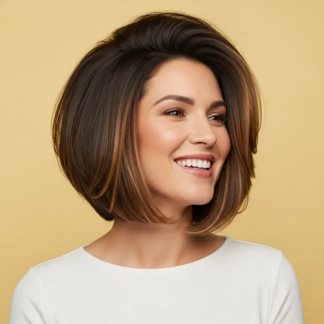 9. Graduated Bob with Highlights | 10 Inspiring Bob Haircuts For Women With Square Faces