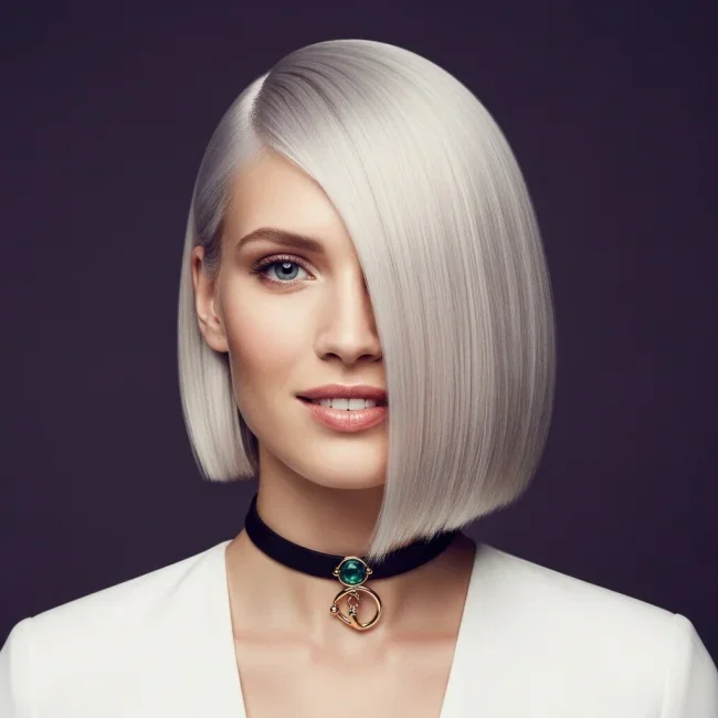 2. Asymmetrical Sleek Bob | 10 Inspiring Bob Haircuts For Women With Square Faces