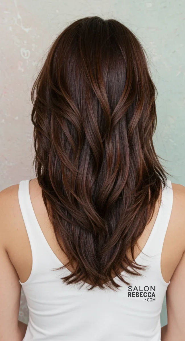 13. Layered V-Cut | 15 Long Hairstyles For Women Over 50