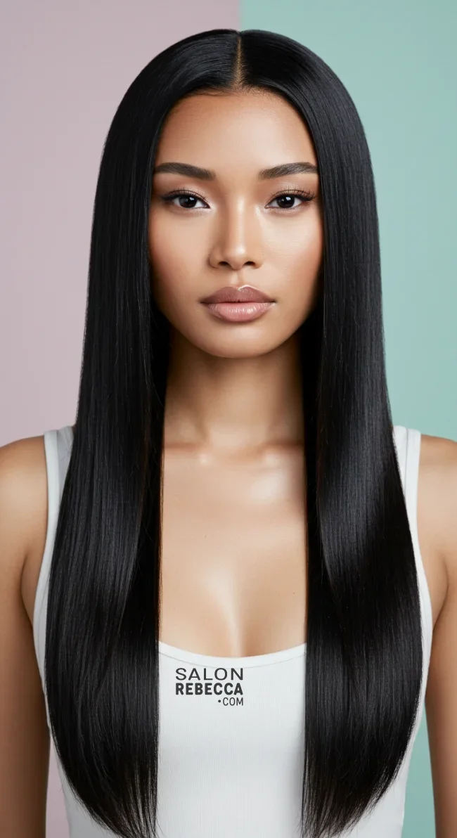 11. Sleek Straight Look | 15 Long Hairstyles For Women Over 50