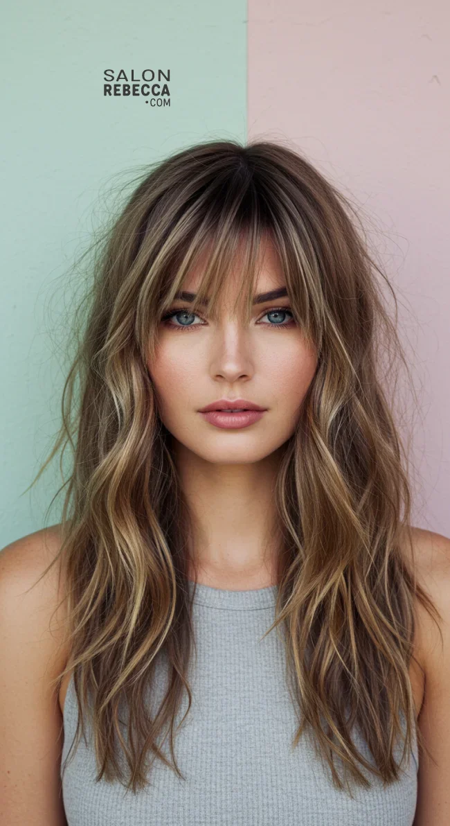 12. Wispy Bangs with Long Hair | 15 Long Hairstyles For Women Over 50