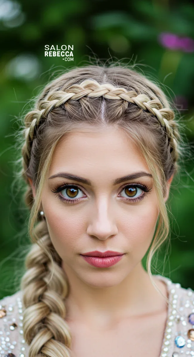 7. Braided Crown | 10 Easy Hairstyles For School
