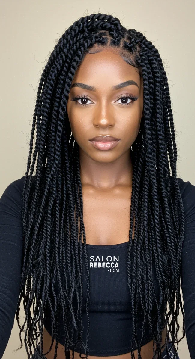 4. Twists (Two-Strand Twists or Senegalese Twists) | 7 Easy Protective Hairstyles To Safeguard Your Natural Hair