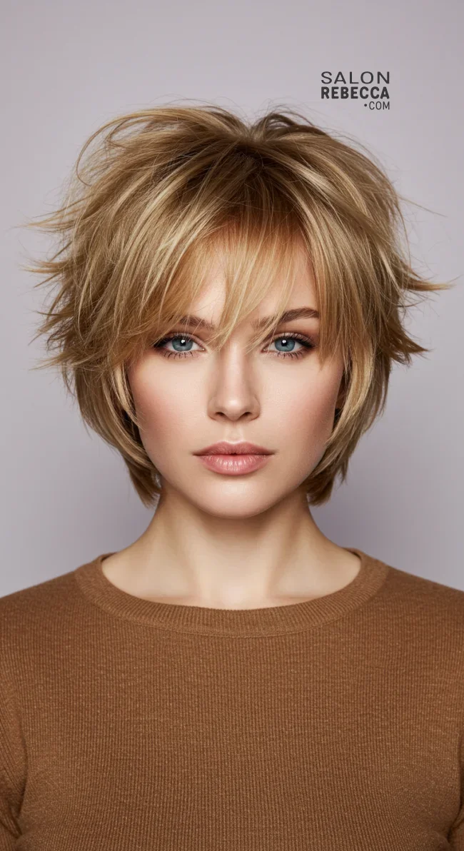 3. Feathered Short Shag With Wispy Bangs | 7 Short Layered Haircuts With Bangs To Switch Up Your Look