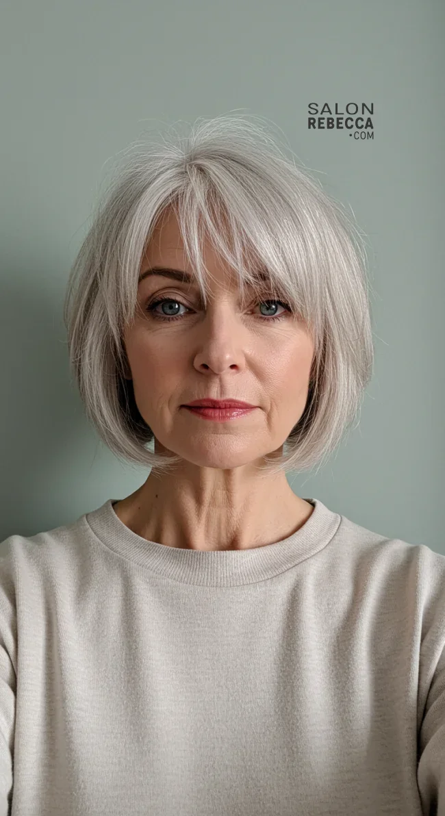 3. Wispy Fringe Bob | Over 50: Fringe Layered Bob For Fine Hair