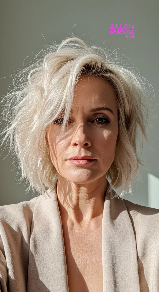 7. Tousled Fringe Bob | Over 50: Fringe Layered Bob For Fine Hair