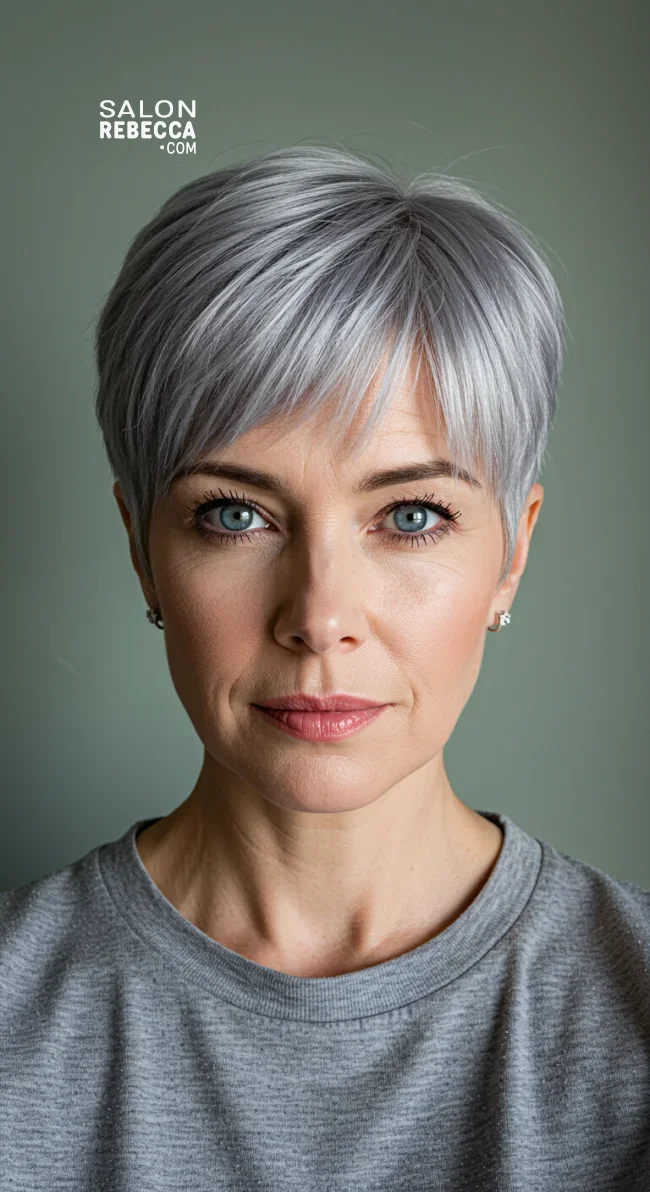 12. Tapered Cut with Defined Bangs | 15 Chic Hairstyles With Bangs For Over 50