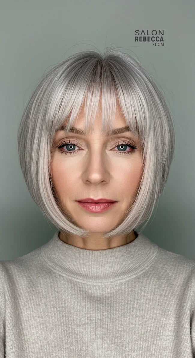 1. Classic Bob with Side-Swept Bangs | 15 Chic Hairstyles With Bangs For Over 50