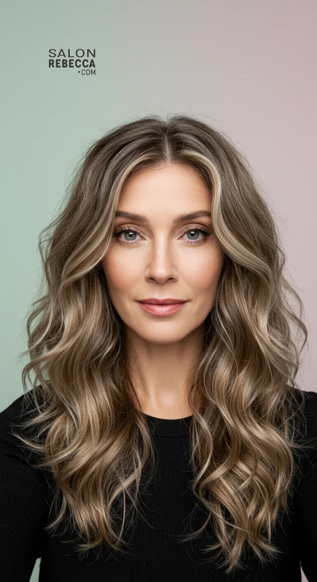 7. Voluminous Wavy Hair with Face-Framing Bangs | 15 Chic Hairstyles With Bangs For Over 50