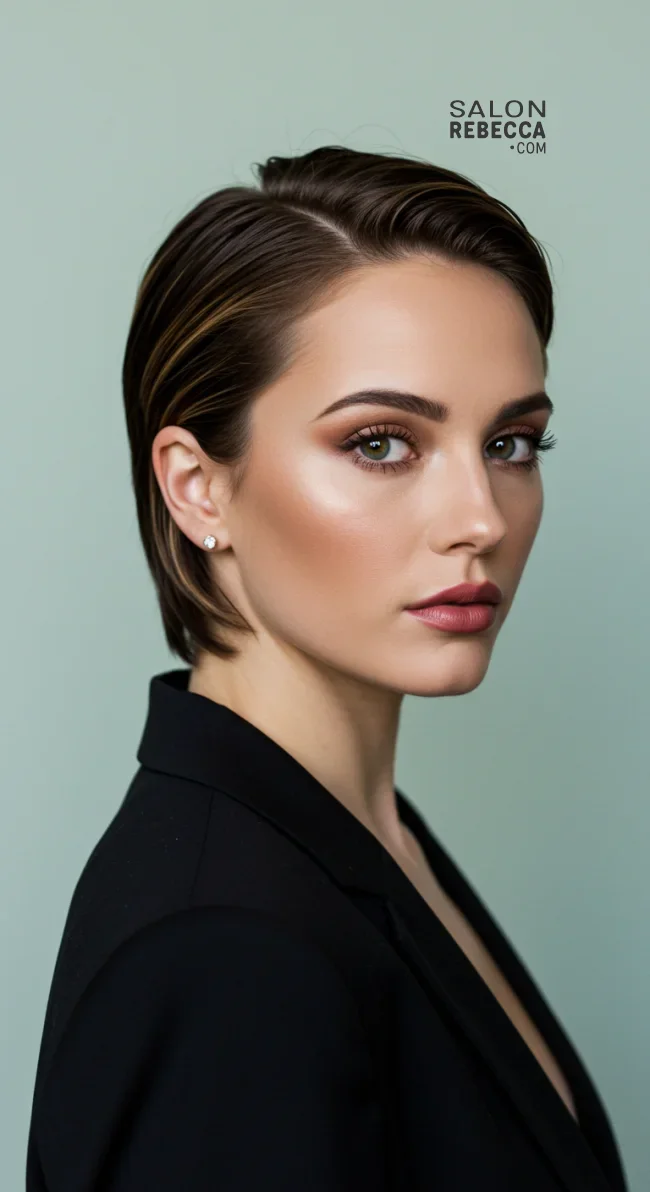 11. Slicked Back Balayage | Short Hair Balayage: Essential Tips For Stunning Looks