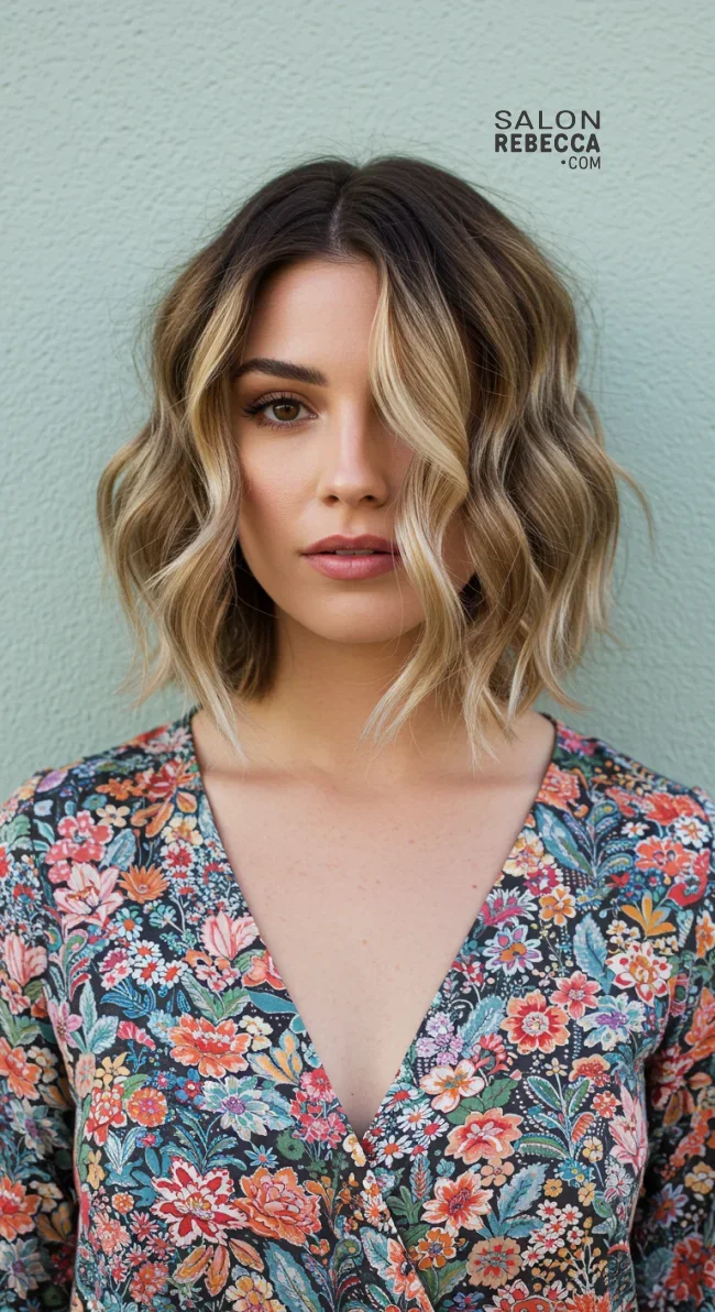 4. Wavy Balayage | Short Hair Balayage: Essential Tips For Stunning Looks