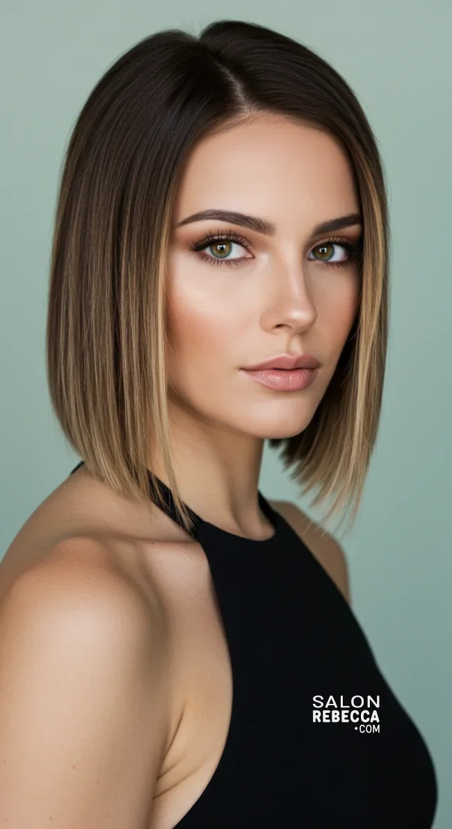 13. Straightened Balayage | Short Hair Balayage: Essential Tips For Stunning Looks