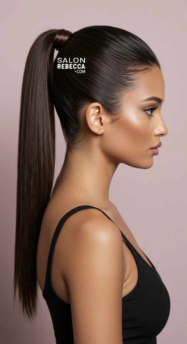 9. Sleek High Ponytail with Lifted Roots | Trendy Hairstyles For Thin Hair That Transform Your Look