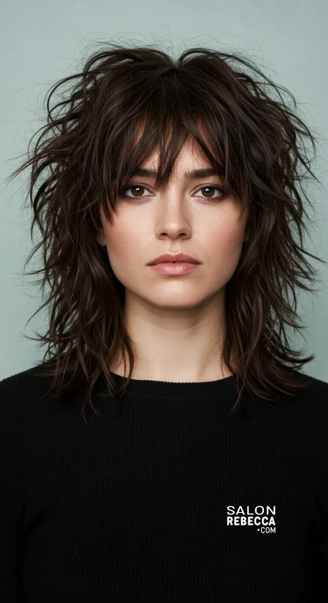 6. Textured Shag Cut | Best Medium-Length Haircuts For Chubby Faces: Style Guide