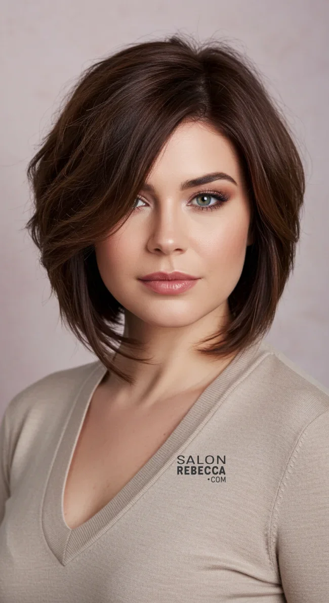 5. Feathered Shoulder-Length Cut | Best Medium-Length Haircuts For Chubby Faces: Style Guide