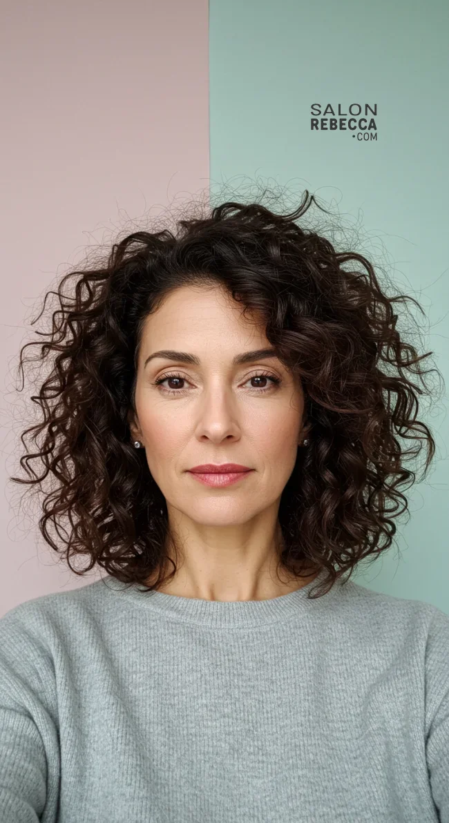 15. Voluminous Curly Shoulder-Length Hair | Modern Hairstyles For Older Women