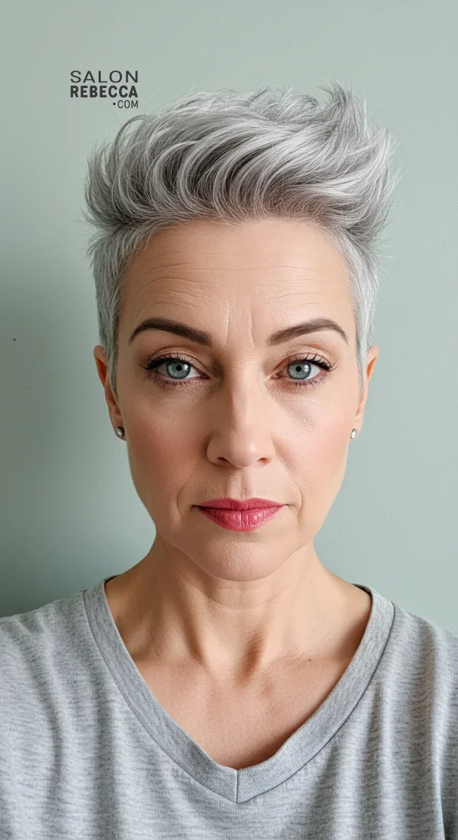 9. Silver Pixie with Undercut | Modern Hairstyles For Older Women