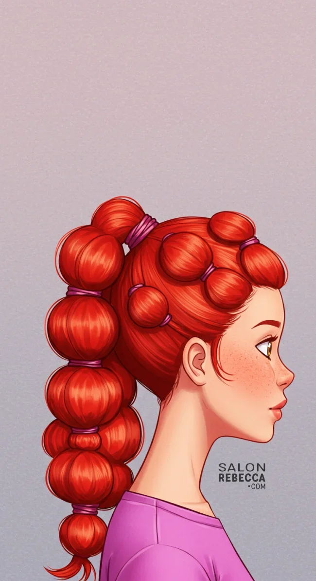 14. Bubble Ponytail | Stylish Hairstyles For Children - Adorable Trends