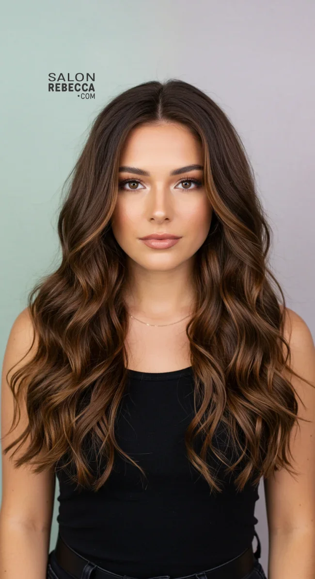 1. Long Layered Waves | 15 Hairstyle Ideas For Round Face And Thick Hair