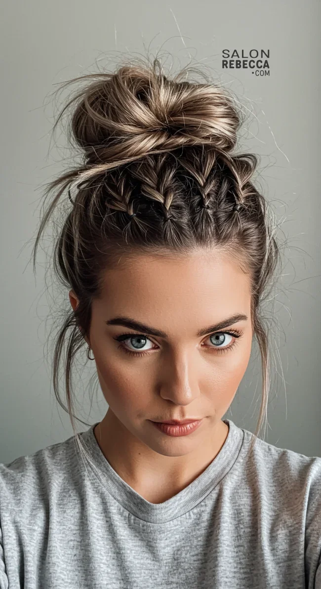 13. Messy Bun with Braids | Perfect Wedding Hairstyles: Timeless Trends For Your Special Day