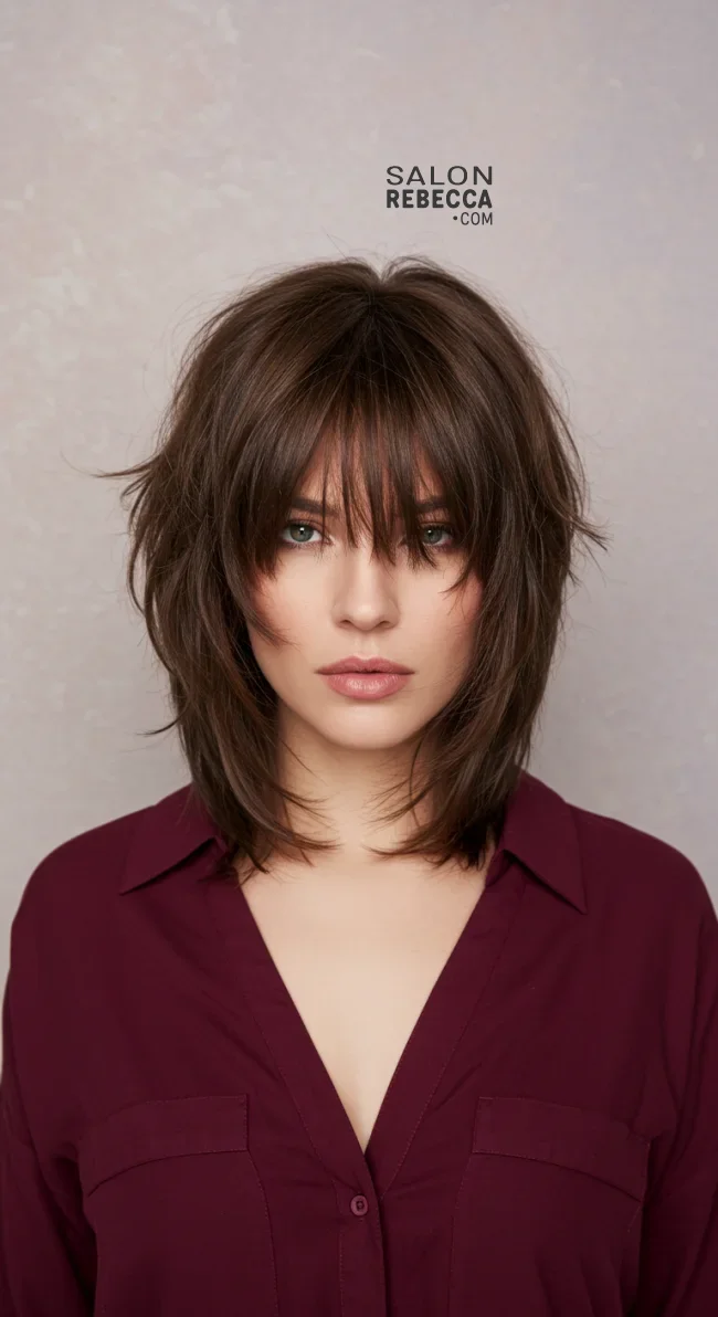 10. Feathered Ends with Side Bangs | Low Maintenance Shoulder-Length Hairstyles For Thin Hair