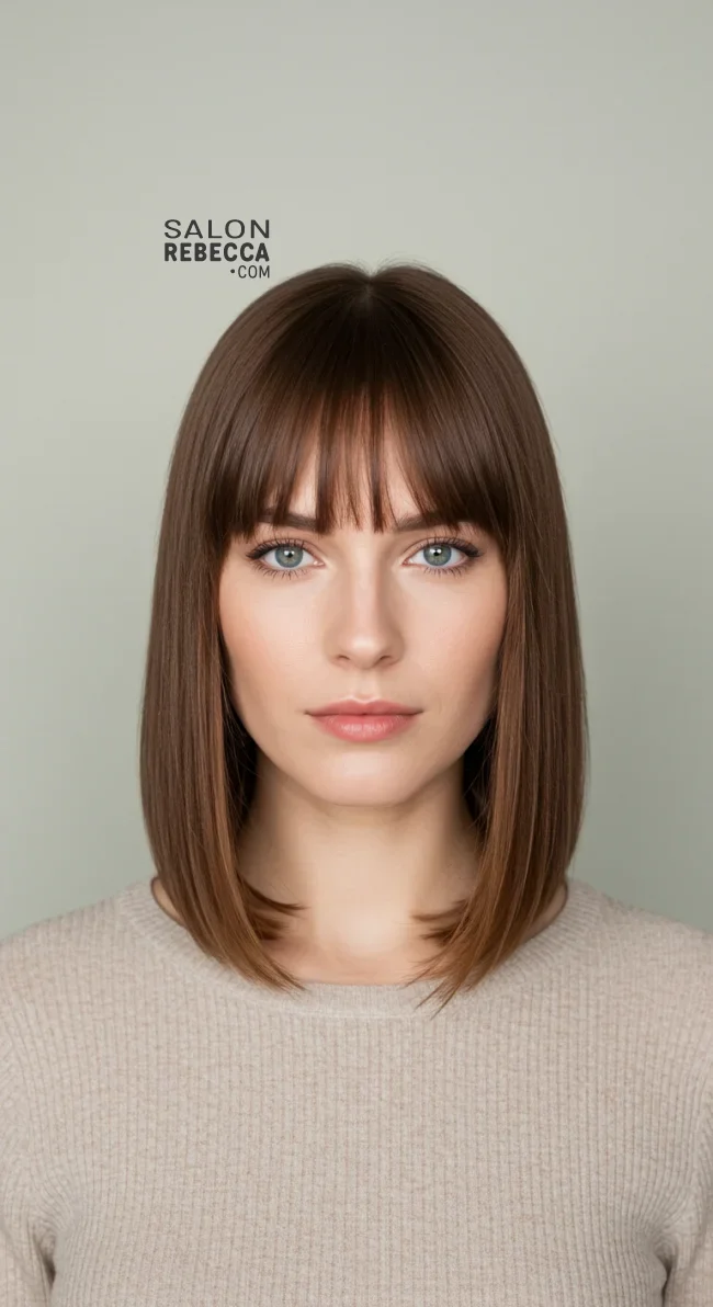 1. Blunt Cut with Subtle Layers | Low Maintenance Shoulder-Length Hairstyles For Thin Hair