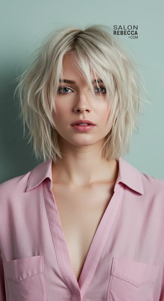 9. Messy Layered Bob | Low Maintenance Shoulder-Length Hairstyles For Thin Hair