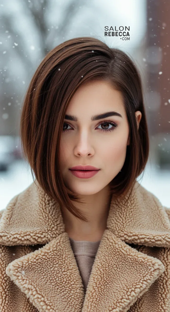 8. Chin-Length Bob with Side Part | Hairstyle Trends For Winter 2025: 10 Hottest Haircuts