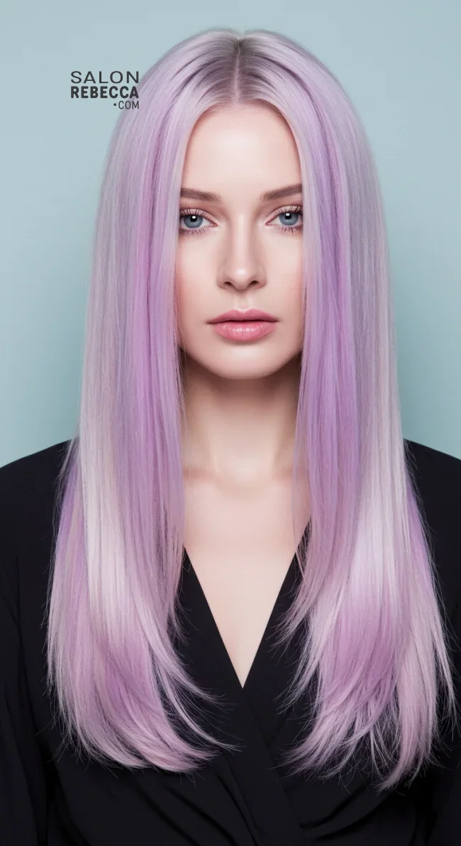 3. Platinum Blonde with Soft Lilac Highlights | 15 Trendy Hairstyles With Purple Highlights