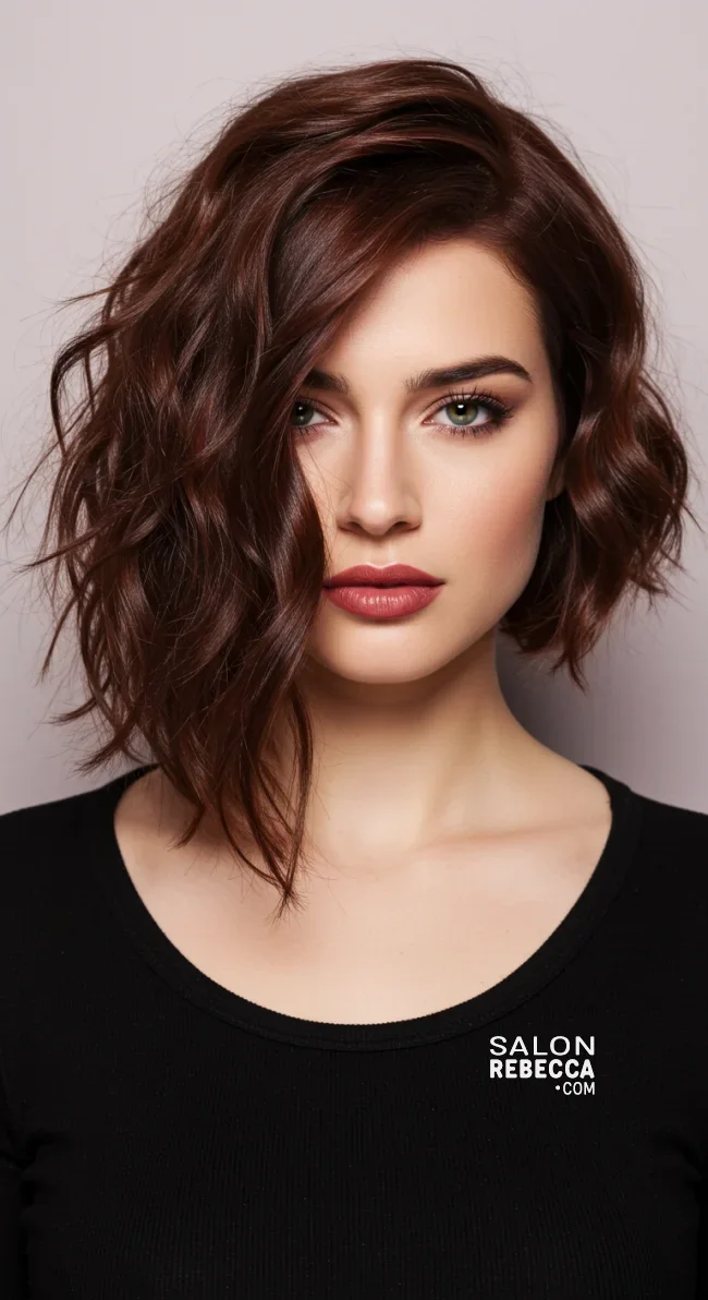 3. Asymmetrical Wavy Bob | 15 Chic Short Hairstyles For Thick Wavy Hair