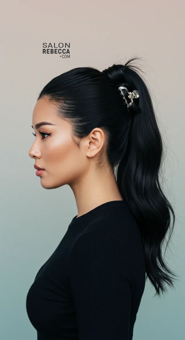 10. Clipped-Up High Ponytail | Ponytail Perfection: Max Volume Boost Hack For Your Ponytail
